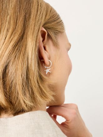 Fat Face FatFace Silver Tone Starfish Hoop Earrings