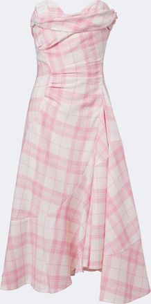Vivienne Westwood Spiral checked wool-blend bustier dress