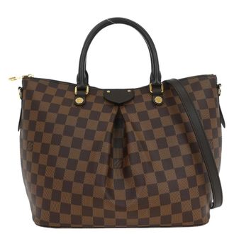 Louis Vuitton Siena Handbag Damier Brown Canvas Handbag (Pre-Owned)