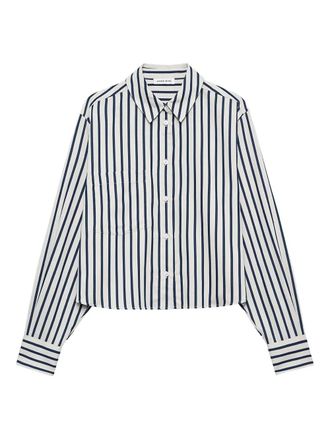 Anine Bing Essie striped cropped shirt - White