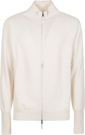 Ballantyne Truien & Vesten, Heren, Wit, 2Xl, Kasjmier, Plain Full Zip Cardigan