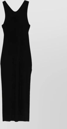Norma Kamali racer neck long dress side slit