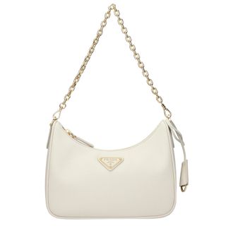 Prada schoudertassen Re Edition beige/talco leer voor dames