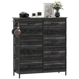HOMCOM Fabric Chest of Drawers - 8 Drawer Dresser for Bedroom - Natural wood finish | TJ Hughes