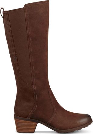 Teva Womens Teva Anaya Boots Brown Leather Waterproof Block Heel ZAP1083