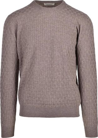 FILIPPO DE LAURENTIIS Grey Merino Wool-Blend Crewneck Sweater