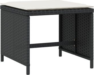 vidaXL Vidaxl - Taburetes De Jard&iacute;n Con Cojines 4 Uds Rat&aacute;n Pe Negro 40x40x35cm