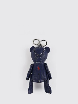 Polo Ralph Lauren Bear-Shaped Grained Leather Keychain with Pony Logo