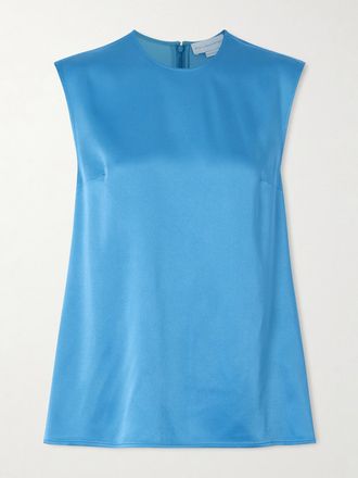 Stella McCartney Top In Raso Con Pinces - Blu