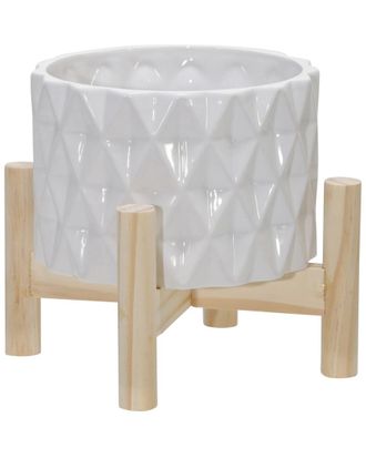 Sagebrook Home Ceramic Diamond Planter