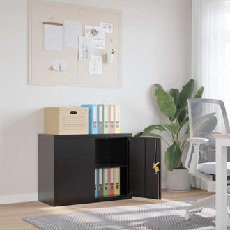 vidaXL Armadio Classificatore Nero 90x40x70 cm in Acciaio - Vidaxl