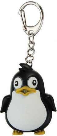 Generic Cute Animal Penguin LED Light with Sound Key Chain Key Ring Torch Xmas Black Creative and Exquisite Workmanship Practical and Attractive