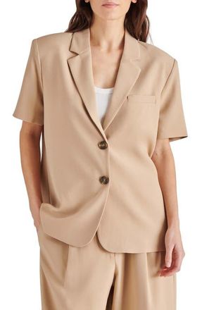 Steve Madden Tiara Short Sleeve Blazer in Khaki at Nordstrom, Size X-Small