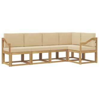 vidaXL Conjunto De Sof&aacute;s De Exterior Con Coj&iacute;n 5 Pcs Y Beige Vidaxl