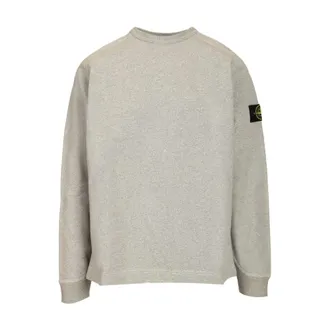 Stone Island Melange Fleece Crewneck Sweatshirt - male - Stone Island - Sweatshirts - Gray - 2XL - Sweatshirts & Hoodies
