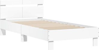vidaXL Bed Frame without Mattress with Headboard White 100x200 cm Vidaxl