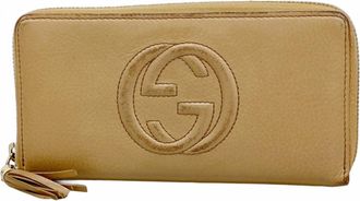 Gucci Brown Leather Long Wallet (Bi-Fold) (Pre-Owned)
