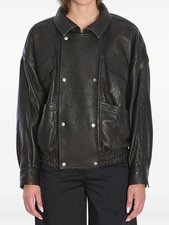 Saint Laurent buttoned leather jacket - Black