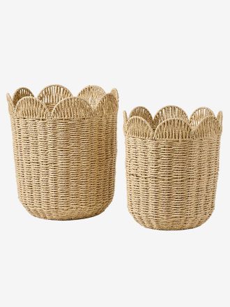 Vertbaudet 2er-Set Aufbewahrungsk&ouml;rbe FESTON aus Papierkordel, Kinderzimmer beige