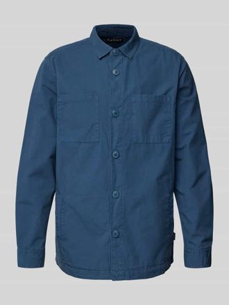 Barbour Slim Fit Overshirt aus reiner Baumwolle Modell RICKFELL in Jeansblau, Gr&ouml;&szlig;e XL