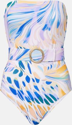 Alexandra Miro Iris belted printed swimsuit