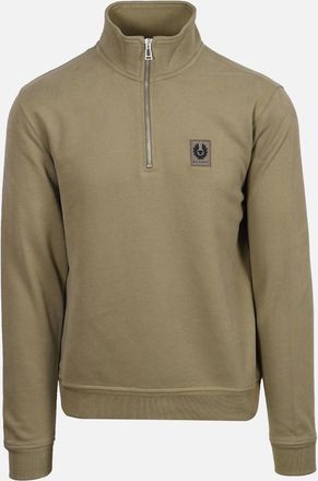 Belstaff Mens BELSTAFF HALF ZIP SWEATSHIRT FATIGUE GREEN - Tan/Tan - Size: 40