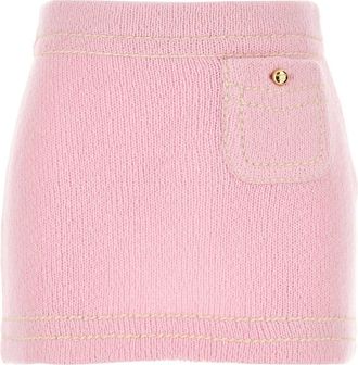 Prada Womens Pink Cashmere Mini Skirt - Light Pink - Size EU 32 (Womens)