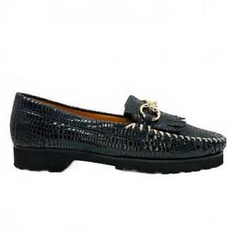 Robert Zur Womens Broadwick Loafers In Black Croc