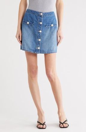 L'agence Crested Button Denim Miniskirt in Hilmar at Nordstrom Rack, Size 28