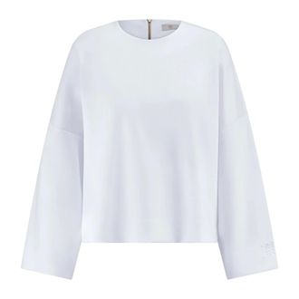 Riani Wijde trui met logo-reli&euml;f - Dames - Sweatshirts & Hoodies - Wit - Maat: L Leer