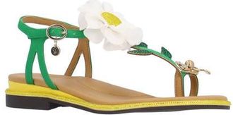 J. Rene&eacute; Dazee Toe Loop Sandal in Green/White/Yellow at Nordstrom, Size 8.5