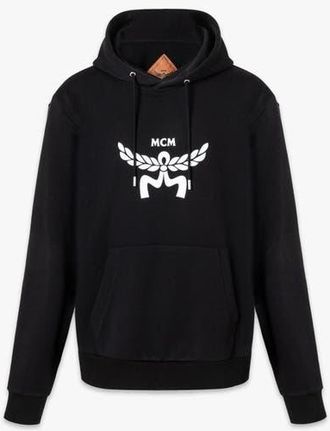 MCM Classic Logo Hoodie in Organic Cotton in Black at Nordstrom, Size Xx-Large