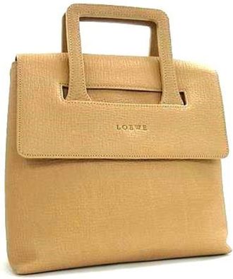 Loewe Beige Leather Handbag Tote Bag (Pre-Owned)