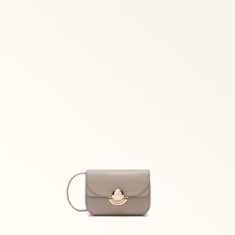 Furla Sfera Coin Case S Linen Beige Sidney Calf Leather Woman