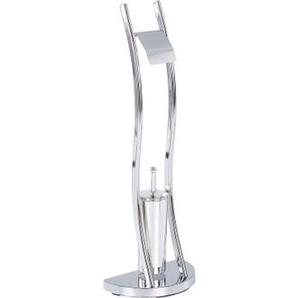 Beliani Soporte De Papel Higi&eacute;nico De Metal Plateado Recubrimiento En Polvo Portarrollos Escobillero Accesorio De Ba&ntilde;o Moderno Soacha