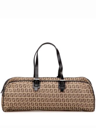 Fendi 20th Century Zucchino Canvas handbag - women - Calf Leather/Canvas - One Size - Brown