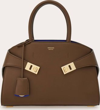 Ferragamo Women Hug bicolor handbag (M) Brown