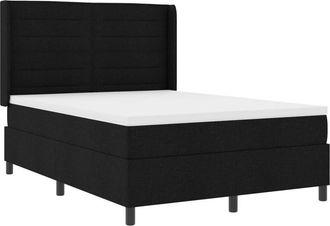 vidaXL Box Spring Bed with Mattress Black 140 x 200 cm Fabric vidaXL