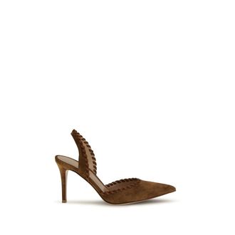 Gianvito Rossi Brown Calf Leather Bos Taurus High Heel Womens Pumps