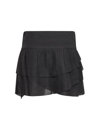 Isabel Marant Womens Mini Skirt Dejha Black Gauze Cotton