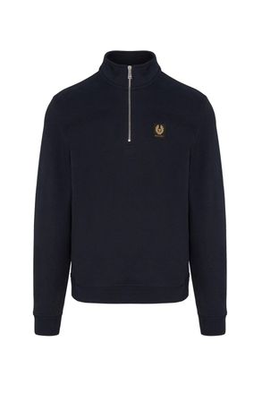 Belstaff PATCH LOGO 1/4 ZIP SWEATSHIRT Size: XXL, colour: NAVY