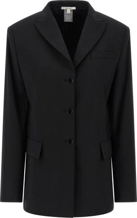 Nensi Dojaka Belt Blazer - Dames - Blazers - Zwart - M - Wol - Jassen