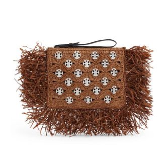 Paco Rabanne 1969 Fringed Pouch - Dames - Tassen - Bruin - Maat: ONE Size Leer