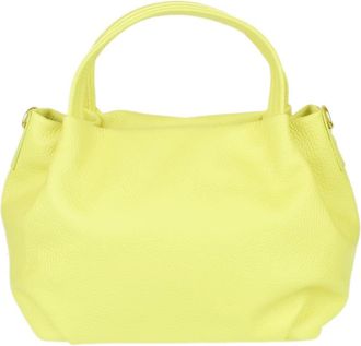 Girly HandBags Womens Genuine Leather Bucket Crossbody Bag Plain Messenger Bag Handbag Small- (Pale Yellow)