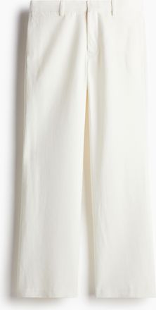 H&M Ausgestellte Hose aus Leinenmix in Regular Fit - White