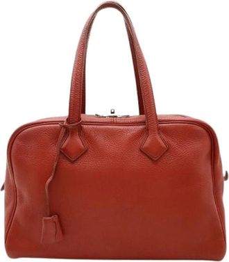 Herm&egrave;s Pre-owned Leren Handtas - Dames - Vintage Handtas - Rood - ONE Size - Leer - Vintage