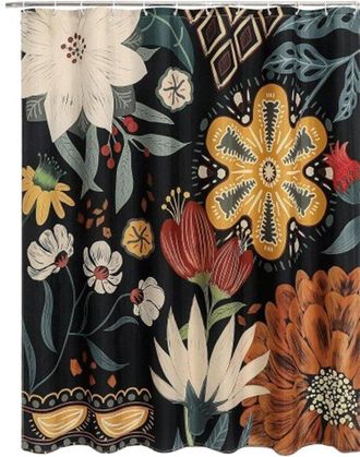 OEM Cortina De Ducha - Cortina De Ba&ntilde;o - Cortina De Ducha Antimoho - Cortina De Ducha Floral Moderna - Lavable - 180 X 200 Cm