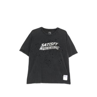 SATISFY Distressed Logo-print T-shirt