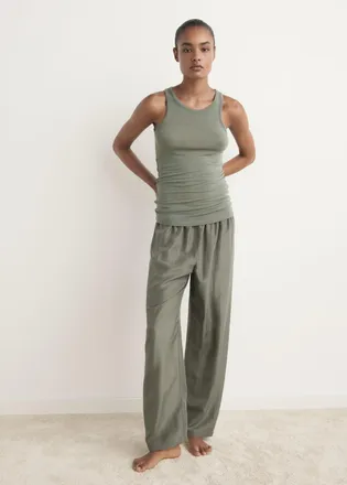 Mango Top pigiama misto cashmere verde - Donna - S - MANGO