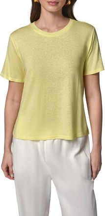 DKNY Linen Blend T-Shirt in Limoncello at Nordstrom, Size X-Small